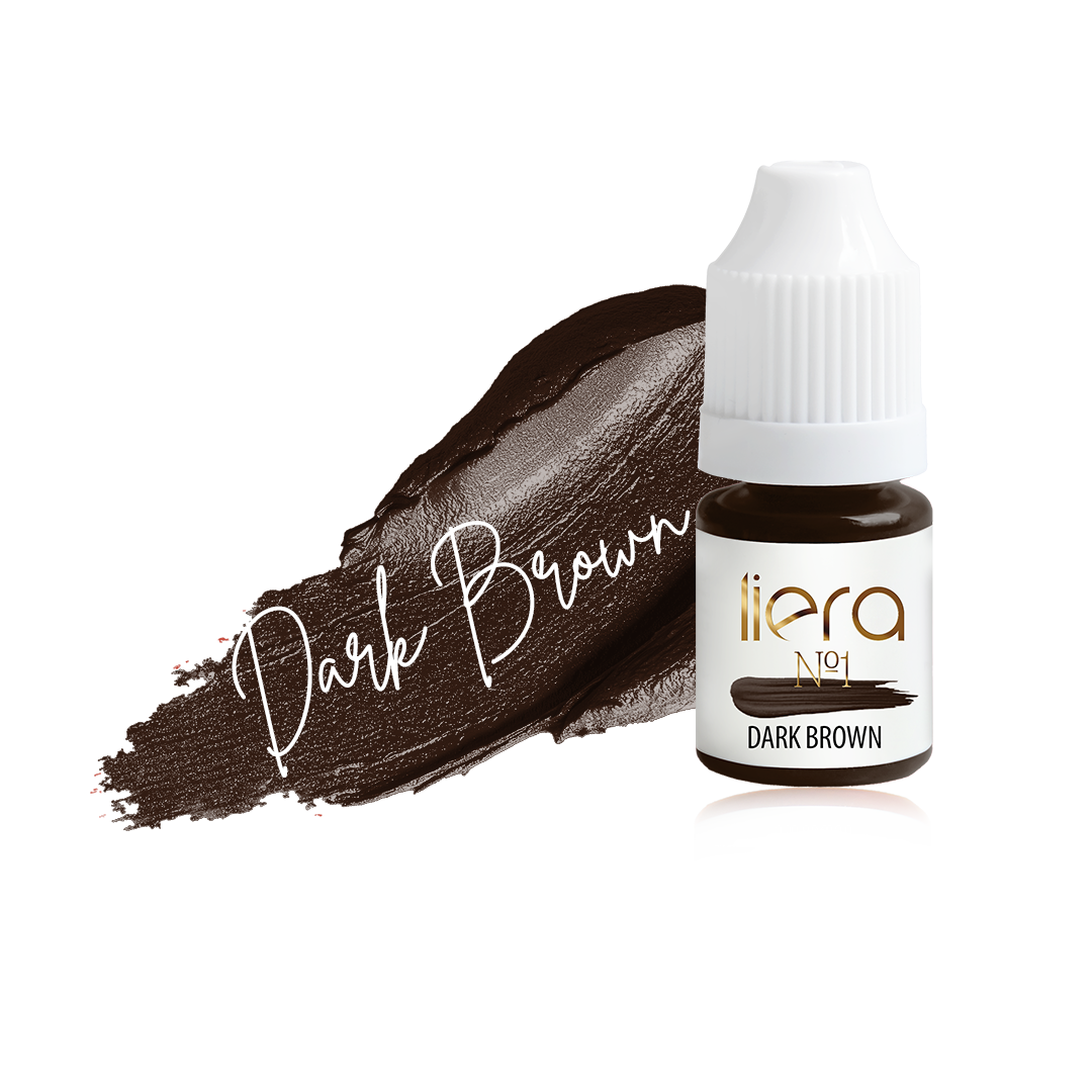 LIERA Dark Brown – ciepły pigment do makijażu permanentnego brwi w odcieniu średniego brązu