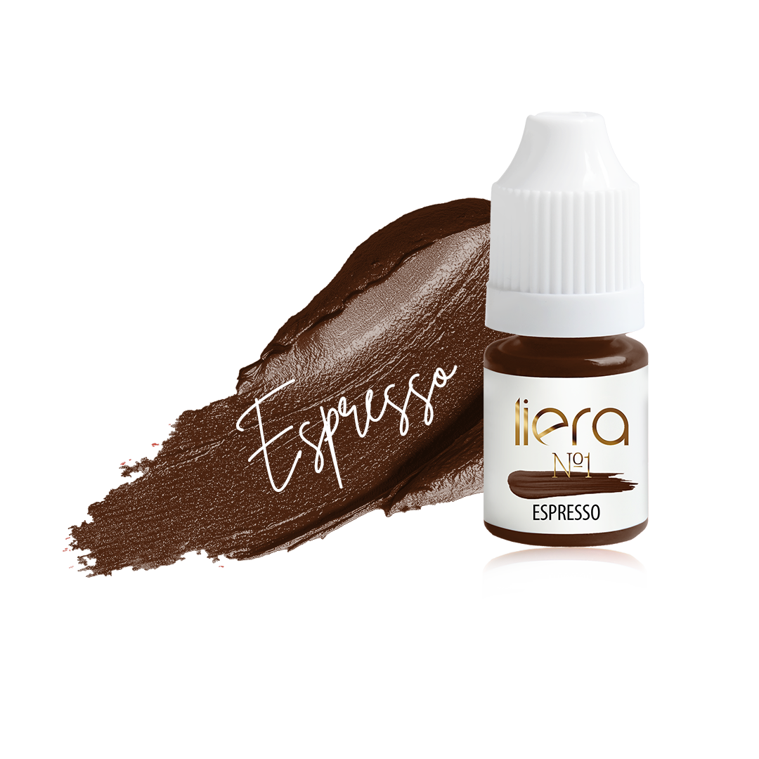 LIERA Espresso – jasny pigment do makijażu permanentnego brwi w ciepłym odcieniu brązu