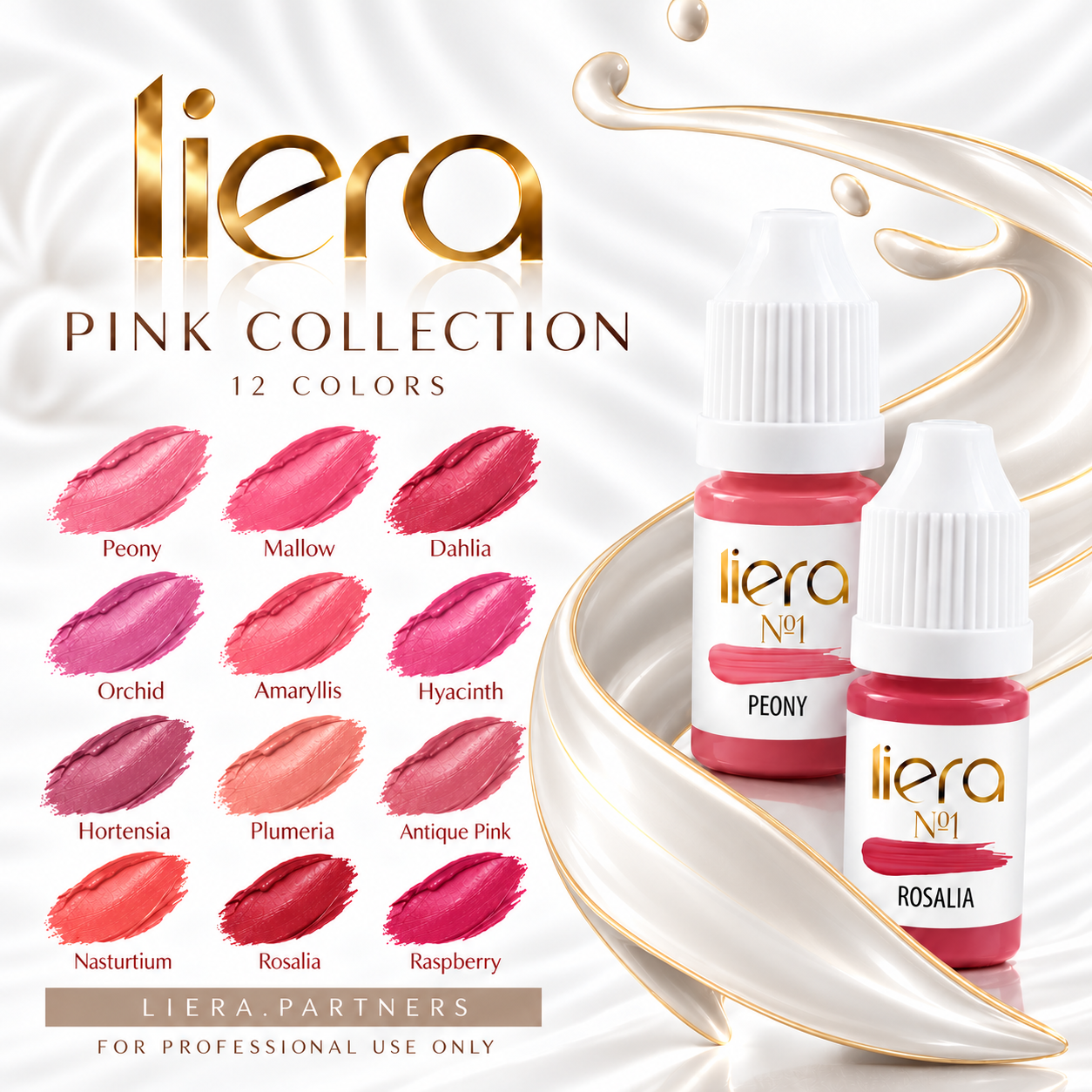 Zestaw pigmentów do ust Liera PINK Collection SET z AQUA