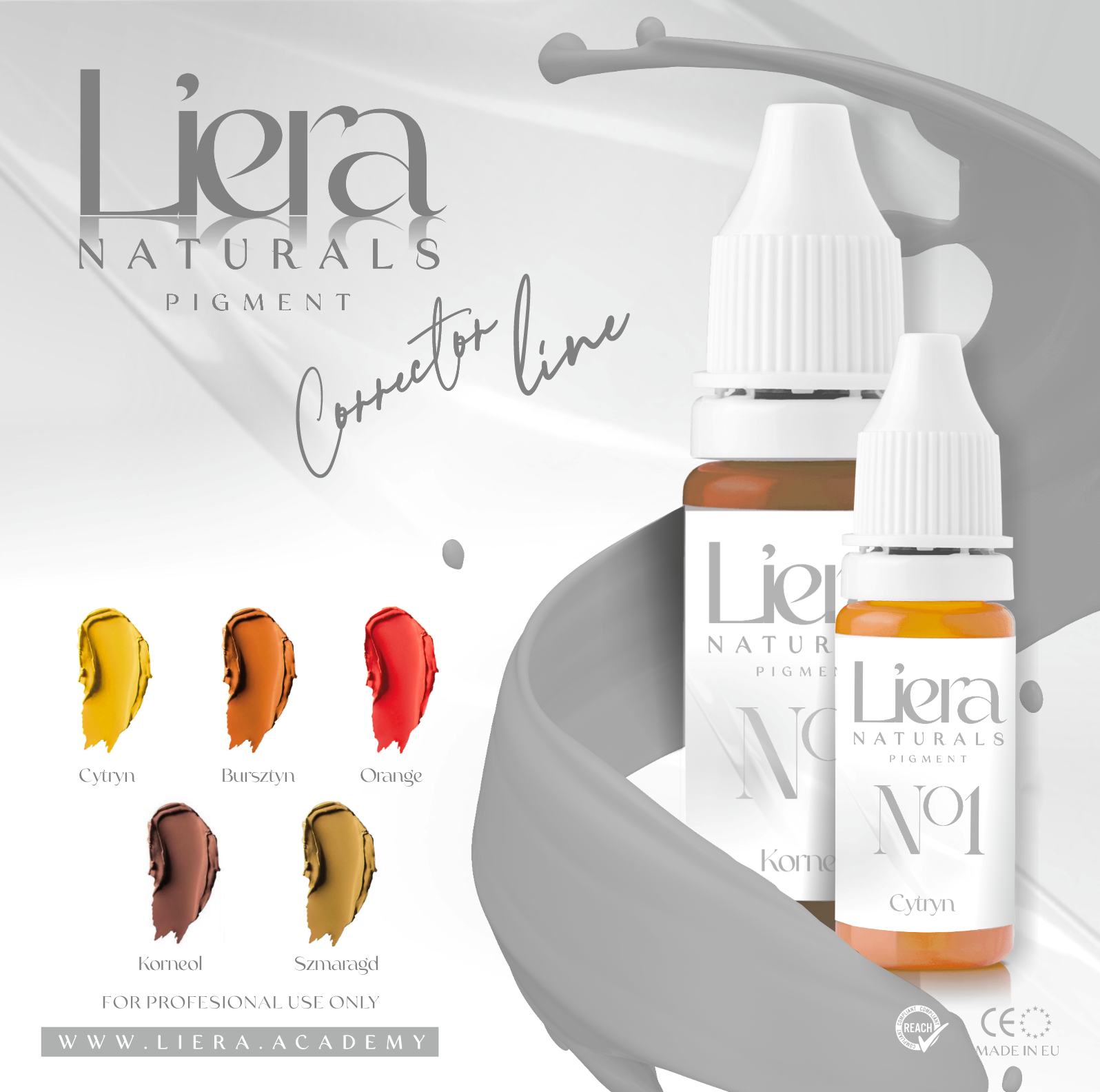 BANER KOREKTORY WSZYSTKIE LIERA NATURALS korektory do makijażu permanentnego marki Liera