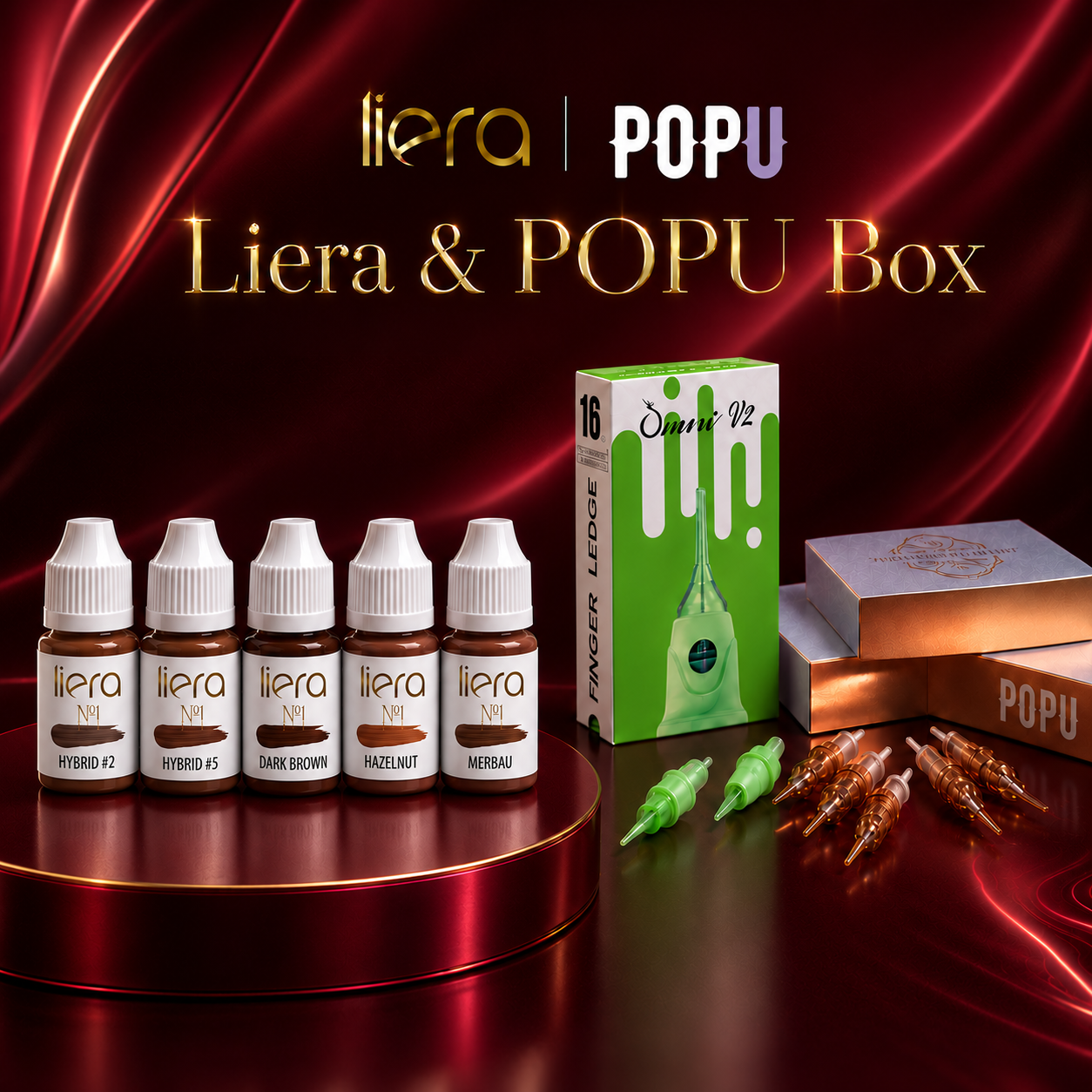 Liera × POPU Brows Box – pigmenty do brwi i kartridże PMU
