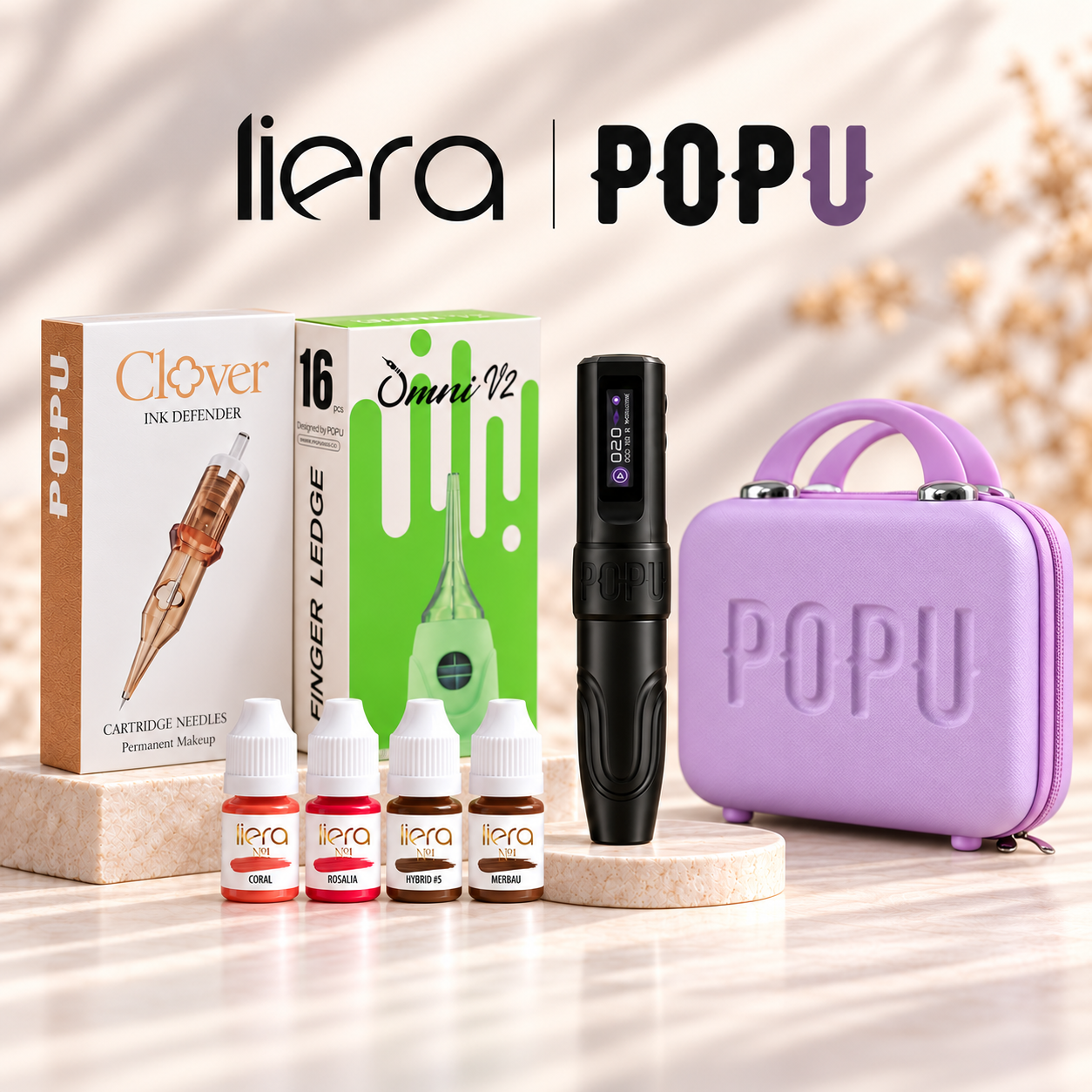 Zestaw na szkolenie LieraxPOPU-2 2027 zestaw startowy do makijażu permanentnego, zestaw PMU dla kursantki, pakiet dla trenerów PMU, POPU Mini Diva Pro zestaw, pigmenty Liera zestaw szkoleniowy