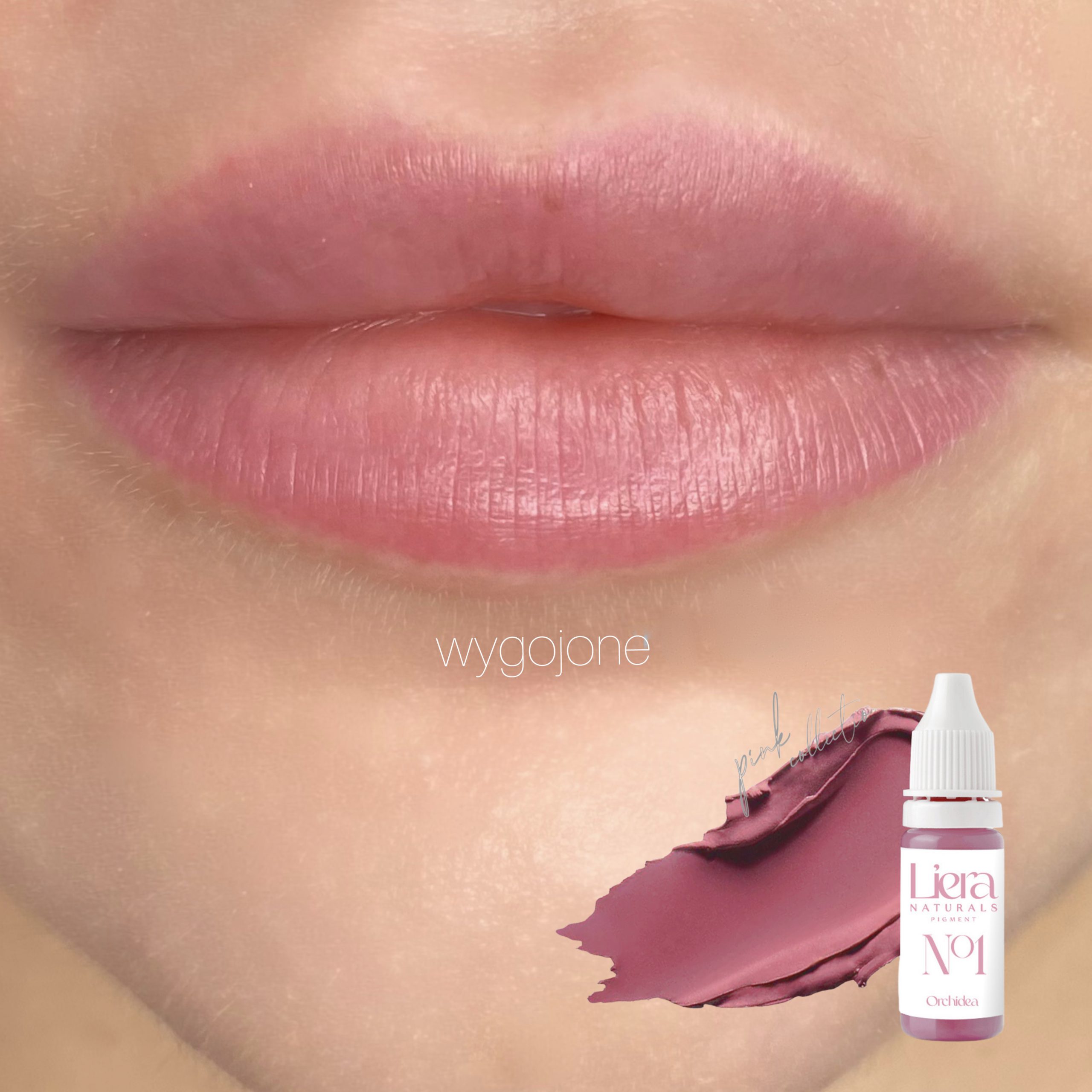 wygojony makijaż permanentny ust - pigment orchidea Liera naturals