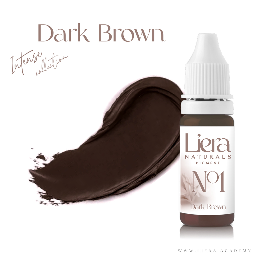 barwnik Liera Naturals dark brown do brw butelkai Barwnik Dark Brown do makijażu permanentnego brwi